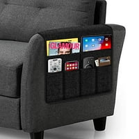 Cotton Linen, Beige TV Remote Control Holder Magazines Book Acutelien Sofa Armrest Organizer Non-Slip Couch Sofa Armrest Caddy Pocket Organizer for Phone Ipad